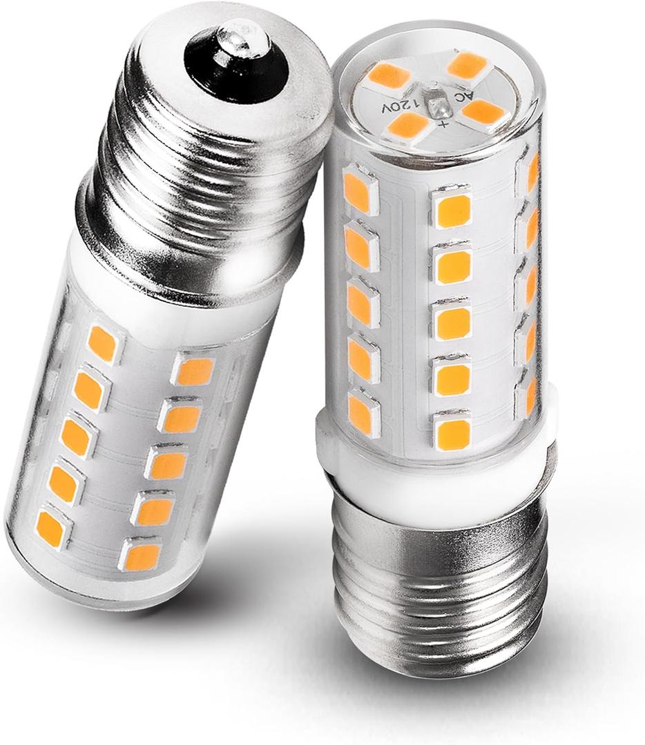 LED 8206232A Microwave Oven Light Bulbs 4W Equivalent 40W 450lm Dimmable E17 LED Intermediate Base Bulb for Range Hood Refrigerators Appliance Light Lava Lamp Salt Lamp Bulb, Warm White 3000K, 2 Pack LED 8206232A Microwave Oven Light Bulbs 4W Equivalent 40W 450lm Dimmable E17 LED Intermediate Base Bulb for Range Hood Refrigerators Appliance Light Lava Lamp Salt Lamp Bulb, Warm White 3000K, 2 Pack