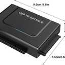 USB 3.0 to SATA IDE Adapter Hard Drive Reader for 2.5"/3.5" IDE SATA HDD/SSD, Dual Interface Hard Disk Converter 5Gbps External Hard Drive Adapter Plug and Play with 12V/2A Power Supply