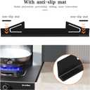 Stove Gap Covers Stainless Steel,2 Pack Stove Gap Filler Range Trim Kit with Non-Slip Mat,Easy Retractable 12.7 to 25,Sturdy and Heat Resistant Stove Gap Guards for Kitchen,Countertop (Long Style)