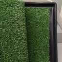 Petcozife Dog Grass Pad with Tray, 35"x23" Grass Pad for Dogs Potty with 2pcs Artificial Grass, Indoor Dog Litter Box for Balcony Apartment, Realistic, Washable, Less Odor