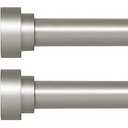 Silver Curtain Rods for Windows,1 Inch Diameter Heavy Duty Curtain Rods,Adjustable Curtain Rod,Telescoping Drapery Rods,Window Curtains Rod 86'', Antique Silver