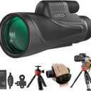 15x56 HD Monocular Telescope High Powered for Adults with Smartphone Adapter, High Powered Monocular Scope with Clear Low Light Vision for Star Watching, Bird Watching, Hiking, Concert