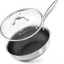 COOKER KING 11" Hybrid Wok Pan with Lid, Nonstick Deep Skillet for Stir-Fry