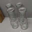 NETANY Set of 4 Glass Carafe with Lid, 1 Liter Beverage Serveware Carafe, Clear Glass Pitcher for Mimosa Bar, Brunch, Cold Water, Juice, Milk, Iced Tea, Lemonade