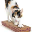 SmartyKat Super Scratcher Corrugated Cat Scratcher and Scratch Pad for Cats, Catnip Infused with Catnip, Scratchers for Indoor Cats and Kittens, Cardboard Scratching Post