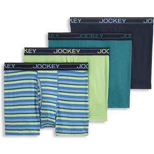 Jockey Men's Underwear Lightweight Cotton Blend 5" Boxer Brief - 4 Pack (XX-Large)