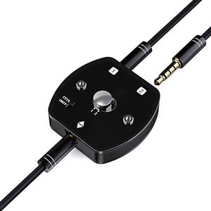 COOIDEA 3.5mm Audio Switcher – 1 in 2 Out AUX Switch, Supports TS TRS TRRS, Audio Speaker Selector with No Ground Loop Noise, for PC, Phone, Laptop, Headphones