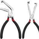 Electrical Disconnect Pliers - 2-Piece Set, Multifunctional Wire Harness Breaker & Automotive Line Separation Tool, Fuel Line Disconnect Tool for Cars, 1 Straight + 1 60 Bend, Black