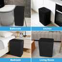 Naisu 4 Gal Bathroom Trash Can with Lid,Automatic Garbage Can with Touchless and Sealed Design,Slim Motion Sensor Waterproof Plastic Trash Bin Suitable for Bedrooms,Bathrooms,Kitchens2 Pack, Black