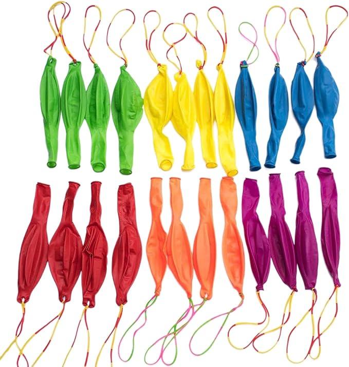 Latex Balloon Party Decorations Colorful Punch Balloons with Rubber Handle Heavy Duty Bounce Punching for Kids Birthday Wedding Multicolor
