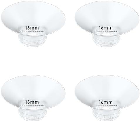 IVARONAL Flange Insert 4PCS 16mm Compatible with Momcozy M9/M6/M5/S12 Pro/V1 Pro/V2 pro, Spectra/Medela/Elvie/NCVI/TSRETE/eufy/Lansinoh/Paruu/MomMed Breast Pump 24mm Shields/Flanges (4pcs-16mm)