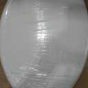 Mayfair Padded Toilet Seat, Cushioned Soft Vinyl over Wood Core Seat, Secure Hinges, Easy Clean, Made in USA, Elongated, White