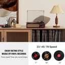 Vinyl Record Player Turntable with Built-in Bluetooth Receiver & 2 Stereo Speakers, 3 Speed 3 Size Portable Retro Record Player for Entertainment and Home Decoration