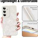 OOK Galaxy S25 Plus Case Cute Flower Floral Design for Girls Women Soft TPU Camera Lens Protective Phone Cover Designed for Samsung Galaxy S25 Plus White