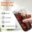 [100 Sets - 18oz Round Bottom Clear Plastic Cups with Lids and Straws, Disposable Iced Coffee Cups with Lids To Go Cold Drink Cups for Smoothies, Juices, Party Catering