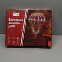 Christmas Decorations Lights Outdoor, 2.8ft LED Christmas Parachute Light with Santa Claus, 8 Modes & Timer Battery Operated Hanging Xmas Lights for Roof Eave Balcony Home Garden Decor (Multicolor)