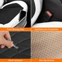 Black White Car Seat Covers Front Seats, Luxury Leather Automotive Seat Covers with Lumbar Support, White Car Inner Accessories Seat Protector Universal Fit for Most Cars Trucks Pick-ups SUVs