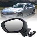 Left Driver Side Mirror Compatible With 2022 2023 Honda Civic Sedan/Hatchback,Mirrors with Power Glass,Non-Heated,Manual Folding (Paintable)