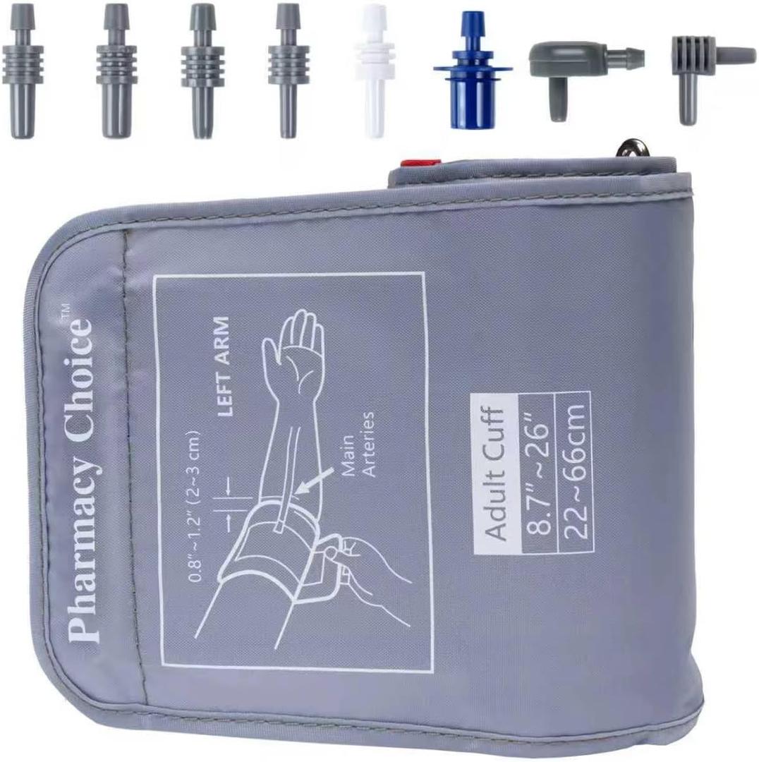 3XL Blood Pressure Cuff, Adult Cuff, Compatible with Most Monitors, ARM Blood Pressure Replacement Cuff with 8 Connectors(3XL)