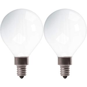 GE LED Light Bulbs, 60 Watt, Soft White, G16 Globe Bulbs, Frosted, Small Base (2 Pack)
