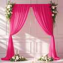 MODFUNS Hot Pink Sheer Curtains Chiffon Backdrop Curtains 29x120 Inch 2 Panels Sheer Drapes Curtain for Parties Wedding Arch Draping Fabric 10 FT Tulle Curtain Swag Stage