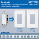 BESTTEN 10 Pack Single Pole Decorator Wall Light Switch, 15A 120/277V, Paddle Light Switch, On/Off Rocker Interrupter, UL Listed, White