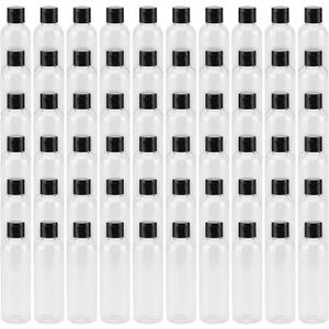 LEXININ 60 Pack 4 Oz Clear Plastic Bottles with Flip Caps, Plastic Travel Empty Bottles, Transparent Refillable Containers for Shampoo, Cream