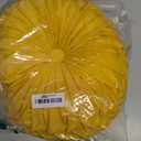 HLOVME Round Velvet Pillow for Couch Small Handmade Decorative Throw Pillow for Bed Bedroom 13.7 Yellow