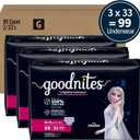 GoodNites Girls Nighttime Underwear, Size Extra Small, 99 Ct