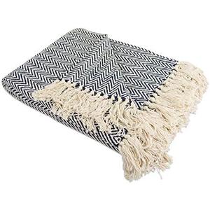 DII Chevron Throw Collection Handloomed Cotton, 50x60, Nautical Blue