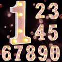 Treela 8.7'' Decorative LED Light up Numbers, Light up Number Sign for Night Party Decorations Happy Birthday LED Sign Backdrop Anniversary Party Bar Wall Decor(Rose Gold, Number 1)