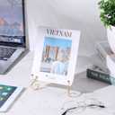 10 Pack 8 Inch Iron Plate Stands for Display, Plate Holder Display Stand, Gold Easel Stands for Photo, Picture Frame, Decorative Plate, Dish, Book and Tabletop Art (Gold, 8 Inch)