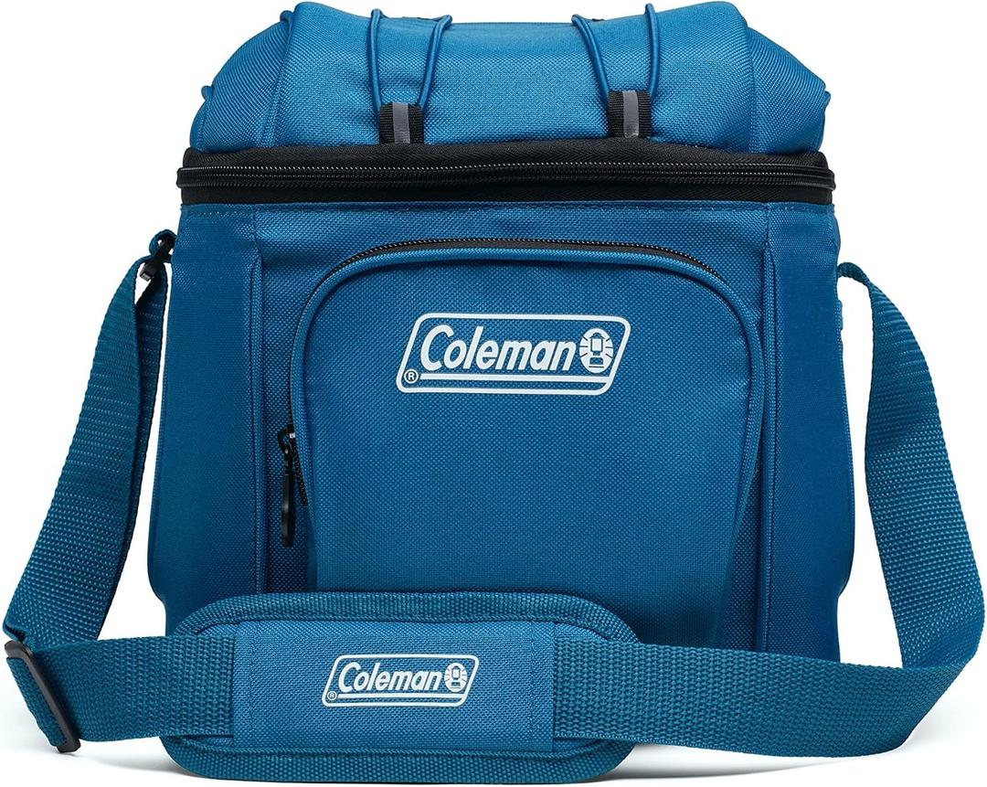 Coleman Chiller Insulated Soft Cooler, Leakproof 9/16/30 Can Cooler with 12+ Hour Ice Retention, Made with Recycled Materials, Great for Lunch, Camping, Beach, Pool, Sports, & More, One Size