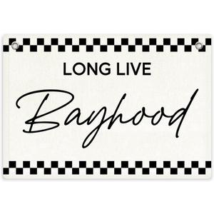 Long Live Boyhood Banner, Boy Room Decor, Playroom Wall Decor, Long Live Boyhood Sign Black and White Checkered Canvas Banner Decorations for Toddler Boy Bedroom Nursery
