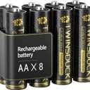 TWINSDUCK AA Rechargeable Batteries 8 Pack, 2800mAh Pre-Charged NiMH Batteries for Remotes, Clocks, Toys, flashlights & Game Controllers