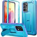 URBANITE for Samsung Galaxy A53 Case, Military Grade Rugged Shockproof Protective Cover with Screen Protector and Kickstand (Blue and Purple)