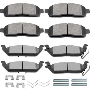 SCITOO Brake Pads Kits Front Semi-Metal Rear Ceramic 8pcs Fit for 2004-2008 for Ford for F-150,2006-2008 for Lincoln Mark LT