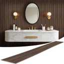 WPC Slat Wall Panels 8 Pack 96" x 8.2", Waterproof Fluted Wall Paneling, Accent 3D Wall Panel for Wall Decor, Bathroom, Bedroom, Office - Widen Low Grille Walnut (Cover Approx.44 sq.ft)