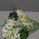 8 pcs White Delphinium Artificial Flowers, 34.25''Artificial Snapdragon Flowers Tall Fake Flowers Silk Flowers Faux Delphinium Bulk for Tall Vase Home Wedding Garden Table Decor (White)