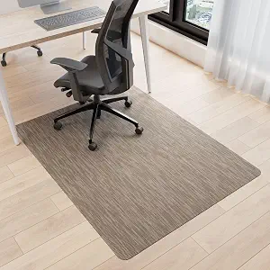 Office Chair Mat for Hardwood Floor, 45" x 52" Desk Computer Chair Mats for Hard Wood, Anti-Slip Easy Glide Rolling Floor Protector Mat, Dark Brown