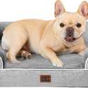 EHEYCIGA Orthopedic Dog Bed for Medium Dogs, Waterproof Memory Foam Medium Pet Beds with Sides, Non-Slip Bottom and Egg-Crate Foam Dog Couch Bed with Washable Removable Cover, Grey