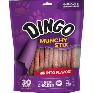 Dingo Munchy Stix Rawhide And Chicken Treat For Dogs, 30 Ct (EXP 07/24/27)