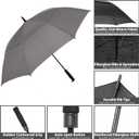 MRTLLOA Automatic Open Golf Umbrella, Extra-Large Oversized Double Canopy Vented Windproof Waterproof Stick Rain Golf Umbrellas for Men and Women (Grey, 68 inch)