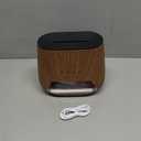 Essential Oil Diffuser for Home: 200ml Aromatherapy Diffuser with Himalayan Pink Salt Rock, Cool Mist Humidifier with Auto Off Function and 9 Colors LED Night Light for Bedroom (Wooden Grain)