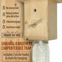 Carpenter Bee Traps Outdoor Hanging Wood Carpenters Bee Catcher Trap Kit, Boring Bees Box for Swarm Control, Wooden Carpenter Bees Trap for House, Natural Wood Color 1 Set