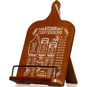 Kitchen Conversion Chart Cookbook Stand, Recipe Holder for Kitchen Counter, Cookbook Holder Stand, Kitchen Book Holder, Unique Gifts for Women, Bworn Color