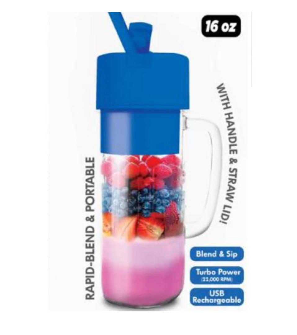 HY-IMPACT HYI-3597 PERSONAL BLENDER W/ HANDLE & STRAW 16oz. USB rechargeable