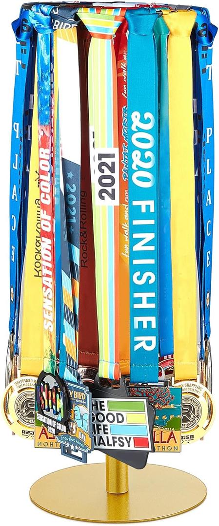 Shimeyao Medal Hanger Display Honor Display Rotatable Award Holder Rotating Metals Rack Adjustable Award Holder Stand for Basketball Running Sports Race, 30+ Medals