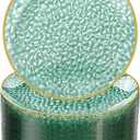 Rubtlamp 100 Pcs Clear Green Plastic Plates, Gold Hammered Plastic Salad Platos, Green Disposable Platos With Gold Rim,7 Inch Dessert Platos Disposable, Dessert Appetizer Platos