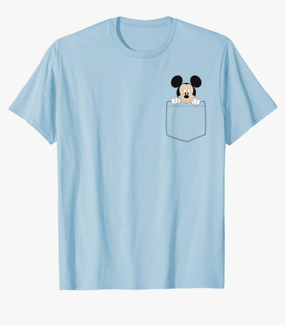Disney Adult Classic Fit Mickey Mouse T-Shirt - Blue Cotton Crew Neck, ODNY-2045 Size L